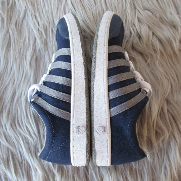 K-Swiss Court Pro Blue & White Shoes 2.5 - Picture 5 of 11